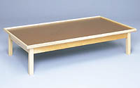 raised rim stationary mat table